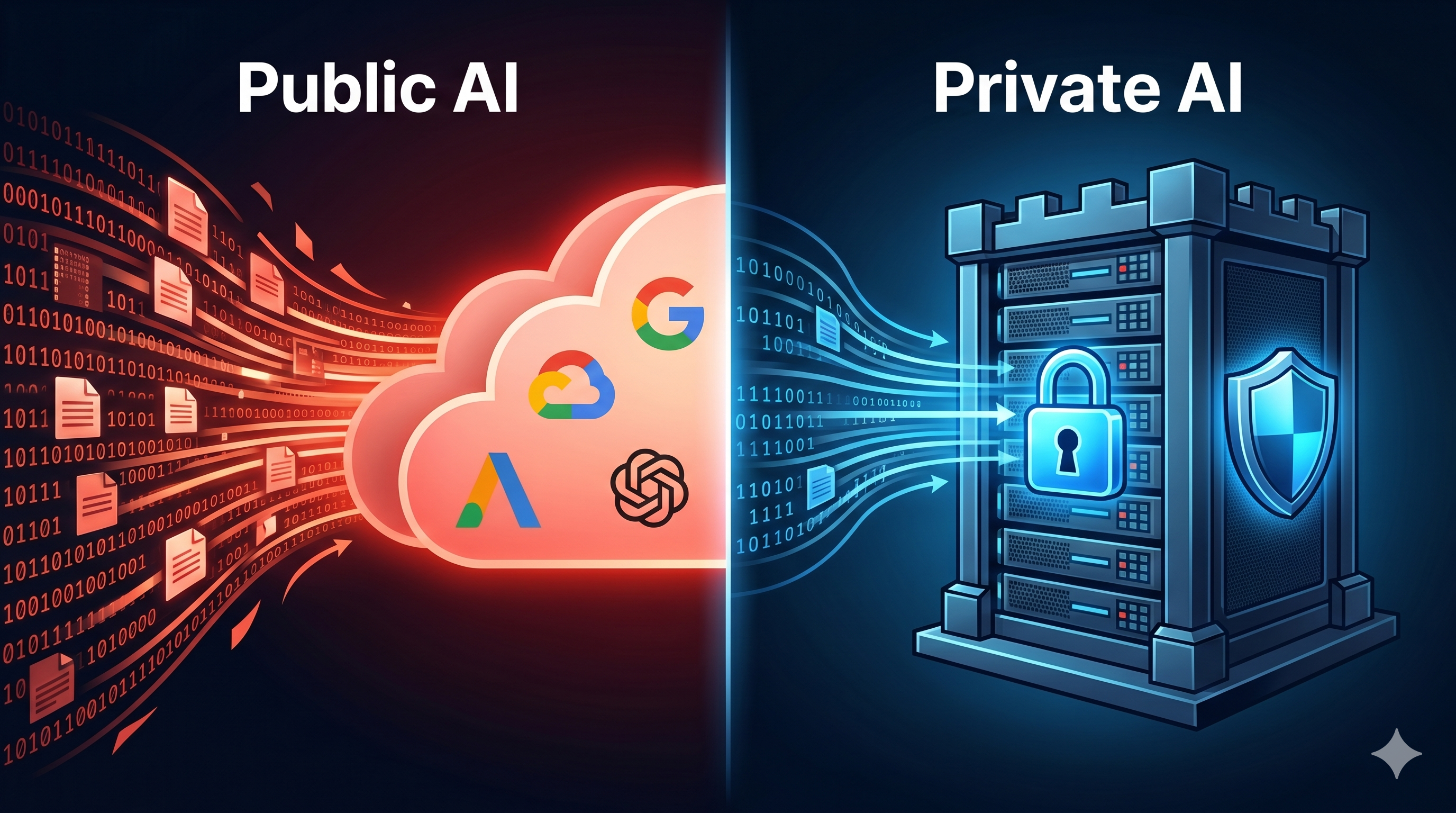 IA privada vs pública para empresas