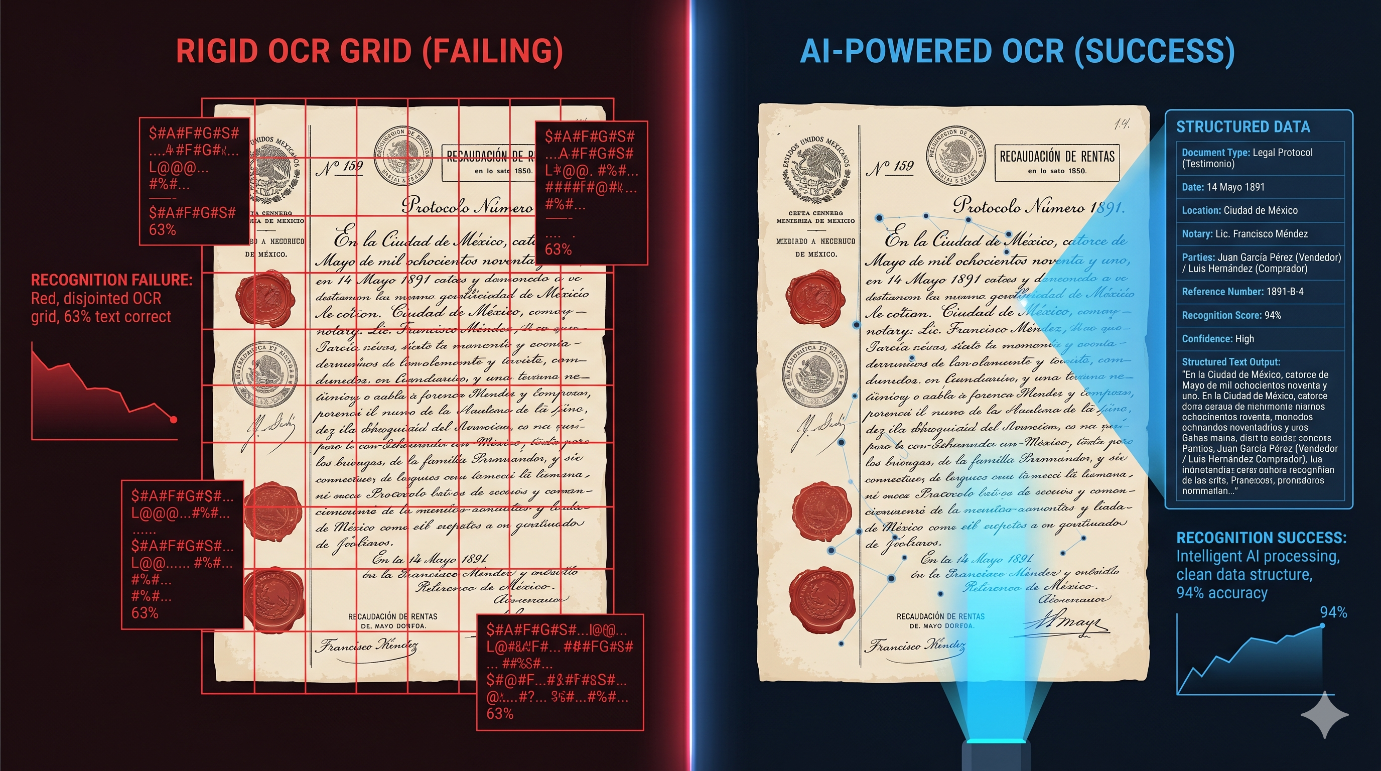OCR inteligente vs genérico documentos legales