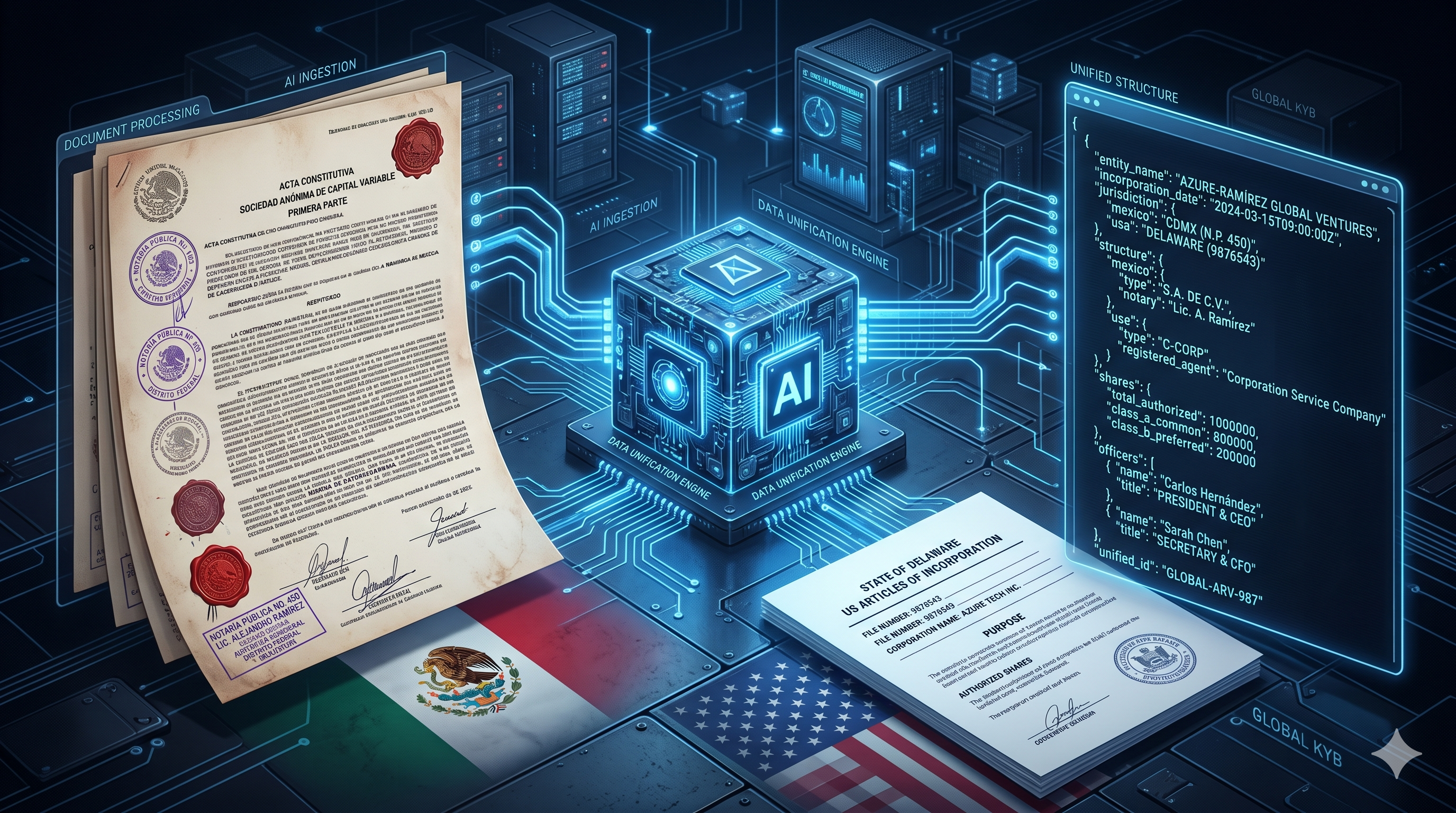 KYB automatizado actas constitutivas JSON