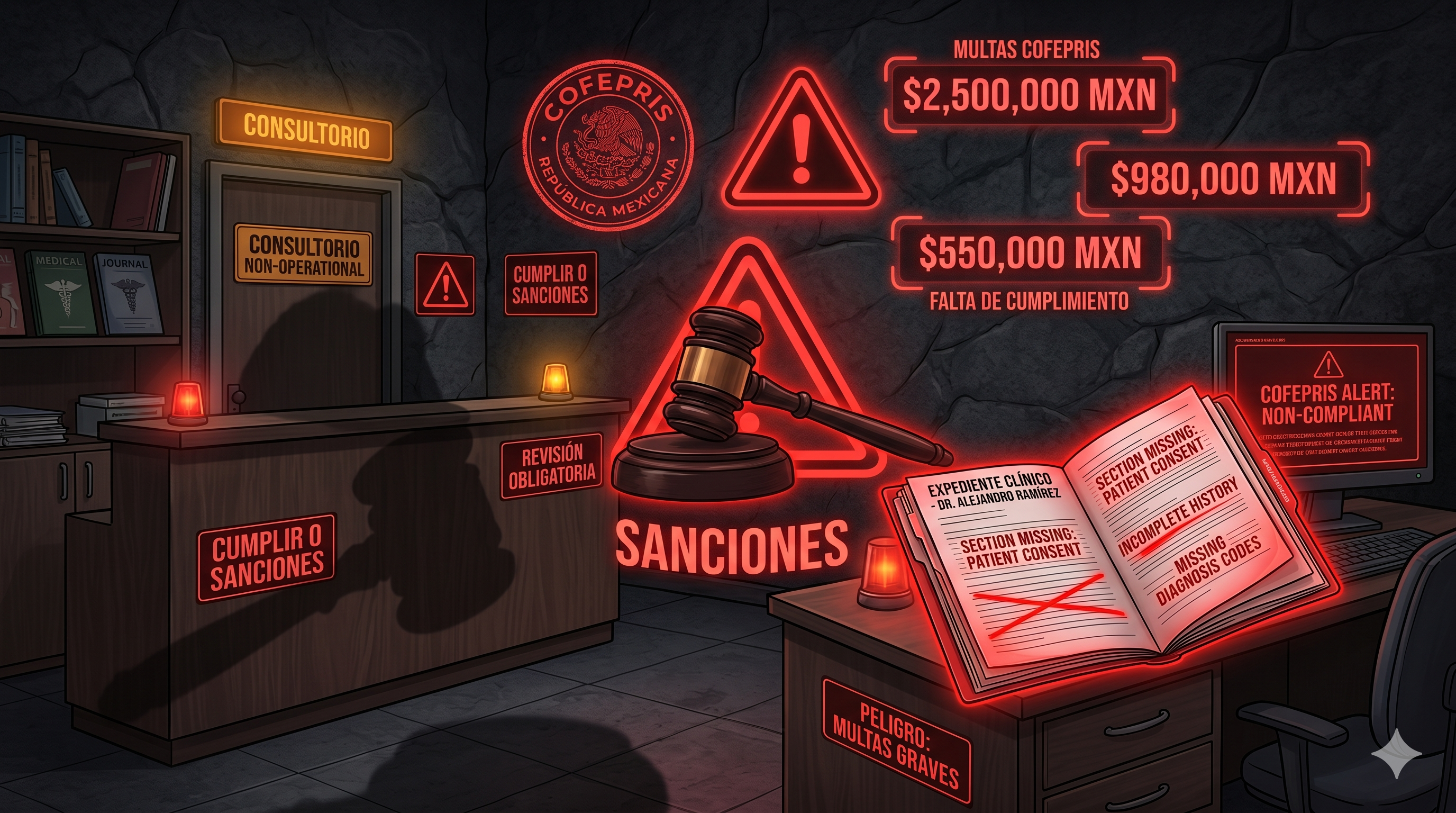 Sanciones incumplimiento NOM-004 historia clínica