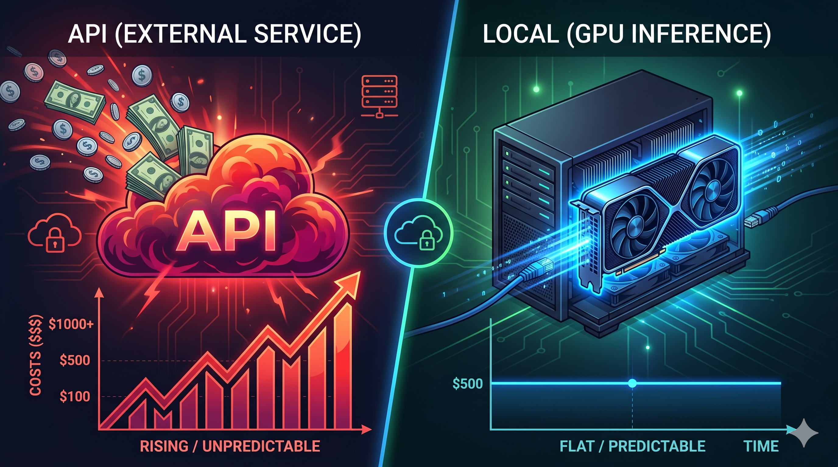 Costo real IA API vs inferencia local